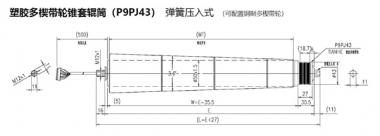 電動(dòng)輥筒 塑膠多楔帶輪錐套輥筒（P9PJ43） 彈簧壓入式 （可配置鋼制多楔帶輪）